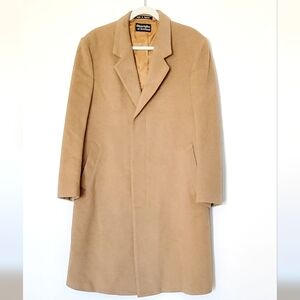 Gleneagles of Scotland Camel Cashmere/Wool Winter Peacoat England Sz 44 Vintage